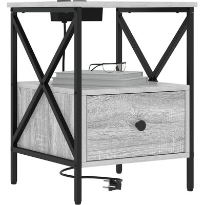 vidaXL Nachtkastje 2 pcs Grijs Sonoma 41,5 x 40,5 x 55 cm Bewerkt hout vidaXL Nachtkastje 2 pcs Grijs Sonoma 41,5 x 40,5 x 55 cm Bewerkt hout