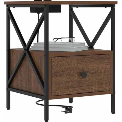 vidaXL Nachtkastje 2 pcs Bruin Eiken 41,5 x 40,5 x 55 cm Bewerkt hout vidaXL Nachtkastje 2 pcs Bruin Eiken 41,5 x 40,5 x 55 cm Bewerkt hout