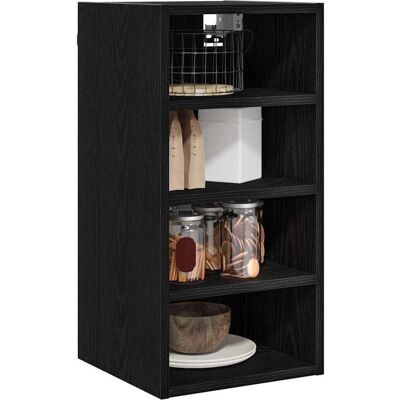 vidaXL Hangkast met plank Zwart eiken 30 x 29,5 x 60 cm Bewerkt hout vidaXL Hangkast met plank Zwart eiken 30 x 29,5 x 60 cm Bewerkt hout