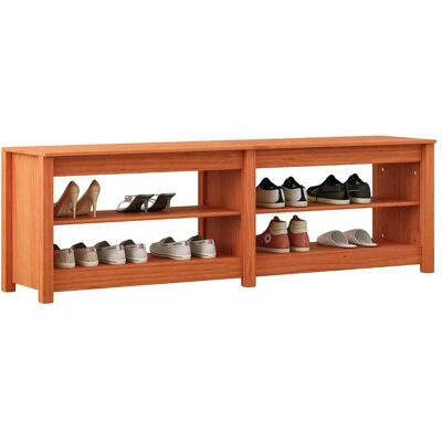 vidaXL Schoenenbank met plank met opslag Wasbruin 160 x 36,5 x 50 cm vidaXL Schoenenbank met plank met opslag Wasbruin 160 x 36,5 x 50 cm