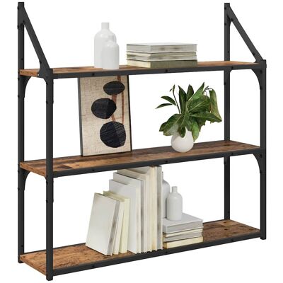 vidaXL Wandplank met plank Oud Hout 80 x 21 x 78,5 cm Bewerkt hout vidaXL Wandplank met plank Oud Hout 80 x 21 x 78,5 cm Bewerkt hout