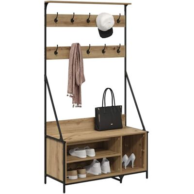 vidaXL Kledingrek Artisan Eiken 100 x 41 x 184 cm Bewerkt hout vidaXL Kledingrek Artisan Eiken 100 x 41 x 184 cm Bewerkt hout