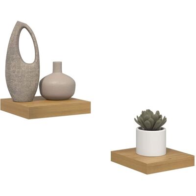 vidaXL Wandplank Muurmontage 2 pcs Bruin 23 x 23,5 x 3,8 cm vidaXL Wandplank Muurmontage 2 pcs Bruin 23 x 23,5 x 3,8 cm