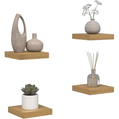 vidaXL Wandplank Muurmontage 4 pcs Bruin 23 x 23,5 x 3,8 cm vidaXL Wandplank Muurmontage 4 pcs Bruin 23 x 23,5 x 3,8 cm