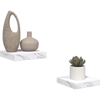 vidaXL Wandplank Muurmontage 2 pcs Wit Marmer 23 x 23,5 x 3,8 cm vidaXL Wandplank Muurmontage 2 pcs Wit Marmer 23 x 23,5 x 3,8 cm