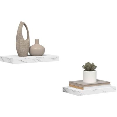 vidaXL Wandplank Muurmontage 2 pcs Wit Marmer 40 x 23,5 x 3,8 cm vidaXL Wandplank Muurmontage 2 pcs Wit Marmer 40 x 23,5 x 3,8 cm