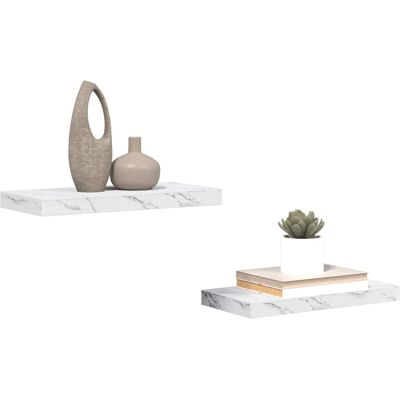 vidaXL Wandplank Muurmontage 2 pcs Wit Marmer 50 x 23,5 x 3,8 cm vidaXL Wandplank Muurmontage 2 pcs Wit Marmer 50 x 23,5 x 3,8 cm