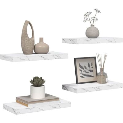 vidaXL Wandplank Muurmontage 4 pcs Wit Marmer 50 x 23,5 x 3,8 cm vidaXL Wandplank Muurmontage 4 pcs Wit Marmer 50 x 23,5 x 3,8 cm