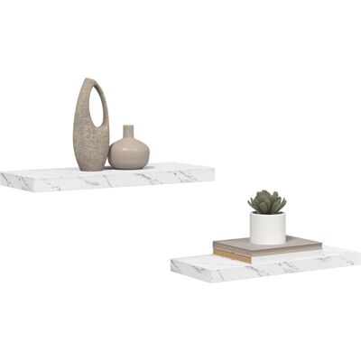 vidaXL Wandplank Muurmontage 2 pcs Wit Marmer 60 x 23,5 x 3,8 cm vidaXL Wandplank Muurmontage 2 pcs Wit Marmer 60 x 23,5 x 3,8 cm