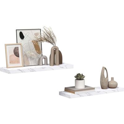 vidaXL Wandplank Muurmontage 2 pcs Wit Marmer 80 x 23,5 x 3,8 cm vidaXL Wandplank Muurmontage 2 pcs Wit Marmer 80 x 23,5 x 3,8 cm