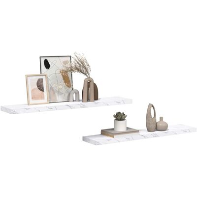 vidaXL Wandplank Muurmontage 2 pcs Wit Marmer 120 x 23,5 x 3,8 cm vidaXL Wandplank Muurmontage 2 pcs Wit Marmer 120 x 23,5 x 3,8 cm