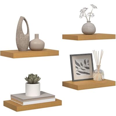 vidaXL Wandplank Muurmontage 4 pcs Beige 40 x 23,5 x 3,8 cm vidaXL Wandplank Muurmontage 4 pcs Beige 40 x 23,5 x 3,8 cm