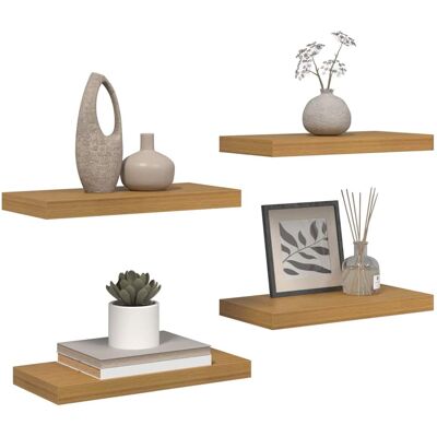 vidaXL Wandplank Muurmontage 4 pcs Beige 50 x 23,5 x 3,8 cm vidaXL Wandplank Muurmontage 4 pcs Beige 50 x 23,5 x 3,8 cm