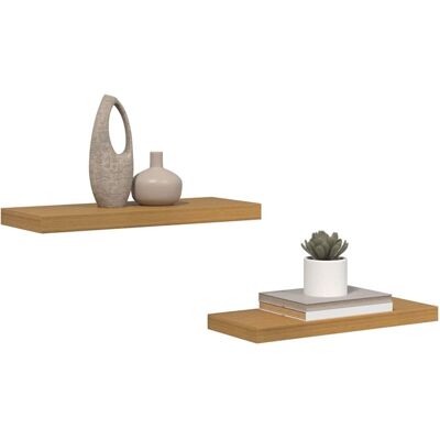 vidaXL Wandplank Muurmontage 2 pcs Beige 60 x 23,5 x 3,8 cm vidaXL Wandplank Muurmontage 2 pcs Beige 60 x 23,5 x 3,8 cm