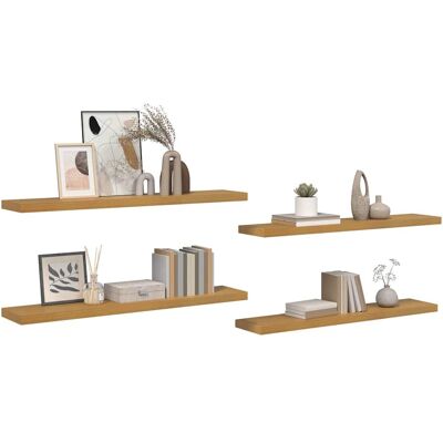 vidaXL Wandplank Muurmontage 4 pcs Beige 120 x 23,5 x 3,8 cm vidaXL Wandplank Muurmontage 4 pcs Beige 120 x 23,5 x 3,8 cm