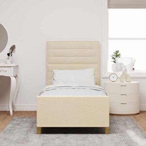 VidaXL Bed Frame - 90x200 cm, Crème, Modern Ontwerp VidaXL Bed Frame - 90x200 cm, Crème, Modern Ontwerp