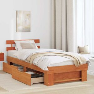 VidaXL Dennenhouten Bedframe met Opbergvakken - Bedframe VidaXL Dennenhouten Bedframe met Opbergvakken - Bedframe