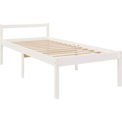 vidaXL Wit Dennen Houten Bedframe - Massief Houten Bedbodem voor 90x190 cm Matras vidaXL Wit Dennen Houten Bedframe - Massief Houten Bedbodem voor 90x190 cm Matras