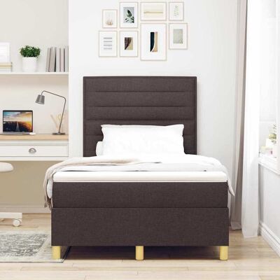 vidaXL Boxspringbed met matras Donkerbruin 120 x 190 cm Stof vidaXL Boxspringbed met matras Donkerbruin 120 x 190 cm Stof