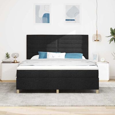 vidaXL Boxspringbed met matras met hoofdeinde Zwart 180 x 200 cm Stof vidaXL Boxspringbed met matras met hoofdeinde Zwart 180 x 200 cm Stof