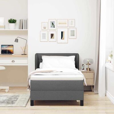 vidaXL Boxspringbed met hoofdeinde Donkergrijs 80 x 200 cm Stof vidaXL Boxspringbed met hoofdeinde Donkergrijs 80 x 200 cm Stof