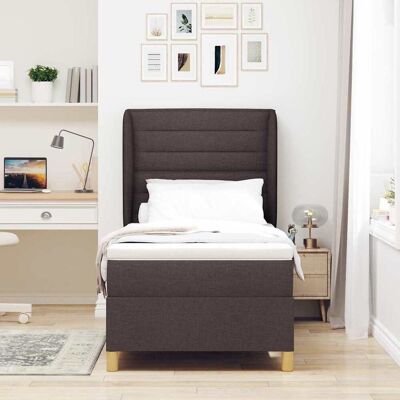 vidaXL Boxspringbed met matras Donkerbruin 200 x 100 cm Stof vidaXL Boxspringbed met matras Donkerbruin 200 x 100 cm Stof