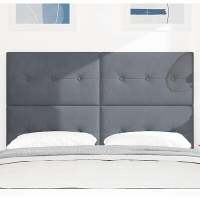 Vidaxl - Bedhoofdbord Knoppen Capitone Donkergrijs Fluweel 140cm Vidaxl - Bedhoofdbord Knoppen Capitone Donkergrijs Fluweel 140cm