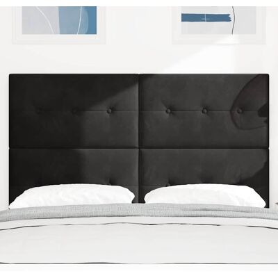 VidaXL Zwart Fluwelen Knop Kapstitel - Headboard VidaXL Zwart Fluwelen Knop Kapstitel - Headboard
