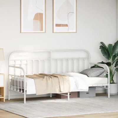 VIDAXL Bedframe Wit 80x200cm Modern Ondersteuning VIDAXL Bedframe Wit 80x200cm Modern Ondersteuning