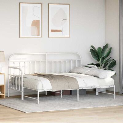 Vidaxl Wit metalen bedframe met uitschuifbed Vidaxl Wit metalen bedframe met uitschuifbed