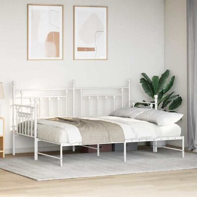 VidaXL Witte Metaal Daybed met Opberglade - Daybed met Opbergruimte VidaXL Witte Metaal Daybed met Opberglade - Daybed met Opbergruimte