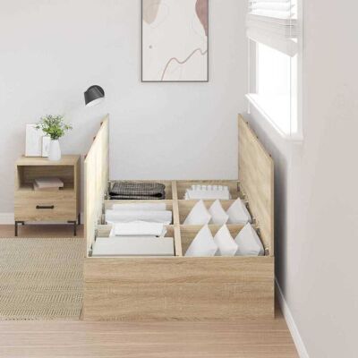 Vidaxl Eiken Opbergbed 80x200 cm Vidaxl Eiken Opbergbed 80x200 cm