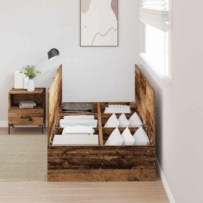 Vidaxl Rustieke Opbergbed Frame 80x200cm Vidaxl Rustieke Opbergbed Frame 80x200cm