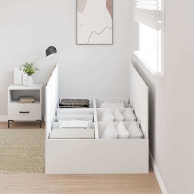 Vidaxl Bedframe met Opbergruimte - Modern, Wit, 100x200 cm Vidaxl Bedframe met Opbergruimte - Modern, Wit, 100x200 cm