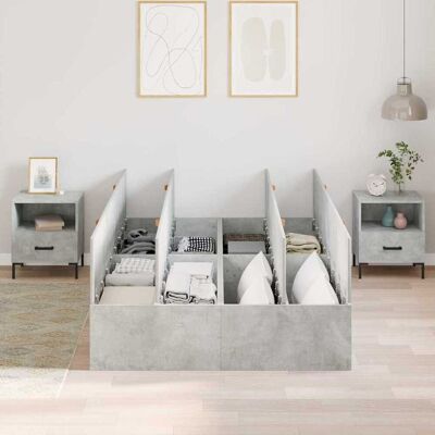 Vidaxl Opbergbedframe - Modern Minimalistisch Betonafwerking Vidaxl Opbergbedframe - Modern Minimalistisch Betonafwerking