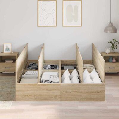 VidaXL Bedframe met Sonoma Eikenafwerking - Modern & Duurzaam VidaXL Bedframe met Sonoma Eikenafwerking - Modern & Duurzaam