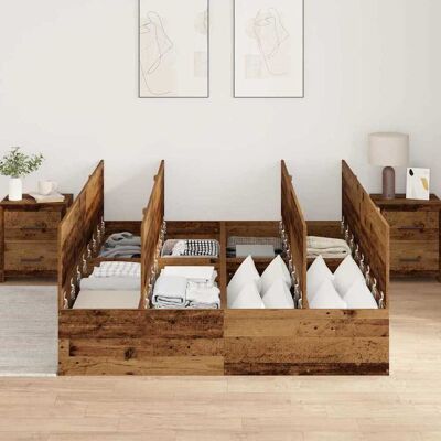 VIDAXL Bedframe met Opbergruimte 150x200cm Rustiek VIDAXL Bedframe met Opbergruimte 150x200cm Rustiek
