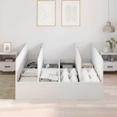 vidaXL Witte opbergbedframe - 160x200 cm vidaXL Witte opbergbedframe - 160x200 cm