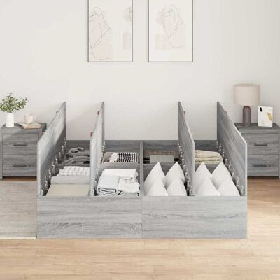 Vidaxl Sonoma Grijs Opbergbed - Bedframe Vidaxl Sonoma Grijs Opbergbed - Bedframe