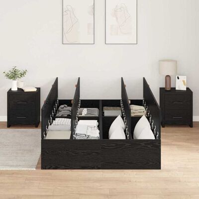 Vidaxl Zwart opbergbedframe 120x190cm Vidaxl Zwart opbergbedframe 120x190cm