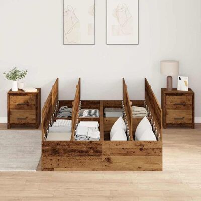 Vidaxl Gerecycled hout opbergbed - Bedframe Vidaxl Gerecycled hout opbergbed - Bedframe