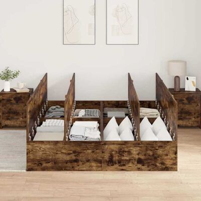 Vidaxl Opbergbedframe - 135x190 cm - Bruin Vidaxl Opbergbedframe - 135x190 cm - Bruin