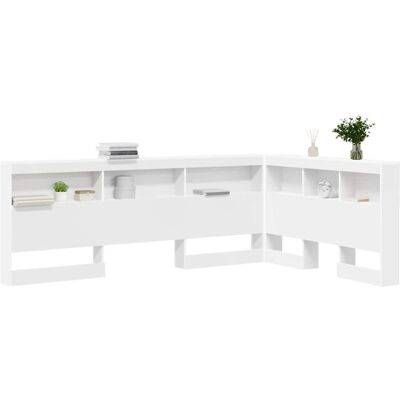 vidaXL Opberghoofdbord Wit Bewerkt hout vidaXL Opberghoofdbord Wit Bewerkt hout