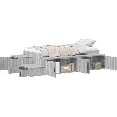 Vidaxl Sonoma Grijs Opbergruimte Bedframe - Bed Storage Frame Vidaxl Sonoma Grijs Opbergruimte Bedframe - Bed Storage Frame