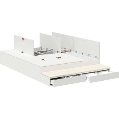 Vidaxl Witte Bedframe 150x200 cm - Bedframe Vidaxl Witte Bedframe 150x200 cm - Bedframe