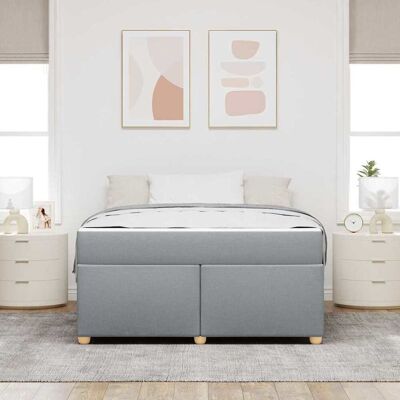 vidaXL Bedframe met matras Lichtgrijs 160 x 200 cm Stof vidaXL Bedframe met matras Lichtgrijs 160 x 200 cm Stof