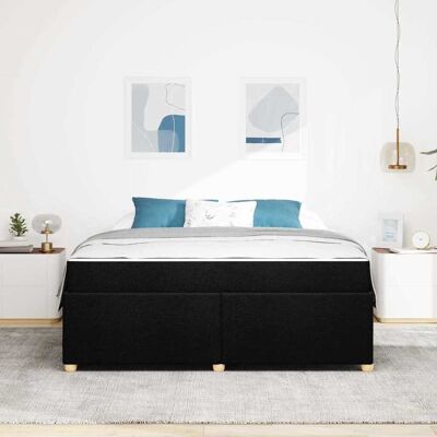 vidaXL Bedframe met matras Zwart 180 x 200 cm Stof vidaXL Bedframe met matras Zwart 180 x 200 cm Stof