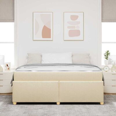vidaXL Bedframe met matras Crème 180 x 200 cm Stof vidaXL Bedframe met matras Crème 180 x 200 cm Stof