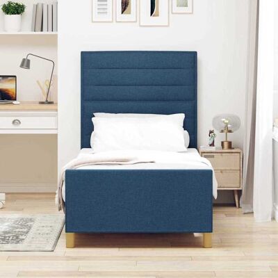 Vidaxl Blauw Bedframe 90x200 cm - Bedframe Vidaxl Blauw Bedframe 90x200 cm - Bedframe