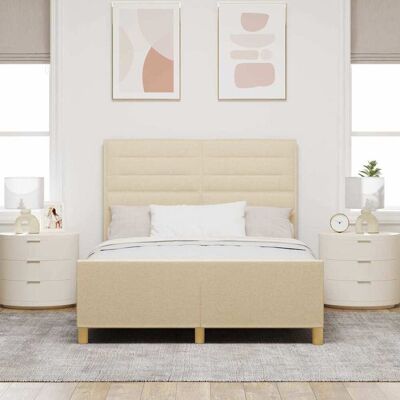 VIDAXL Bedframe - 140x190 cm Natuurlijk Hout Modern Ontwerp VIDAXL Bedframe - 140x190 cm Natuurlijk Hout Modern Ontwerp